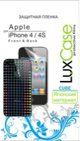Защитная пленка LuxCase для Apple iPhone 4 (Front&Back), Суперпрозрачная & Cube