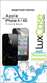 Защитная пленка LuxCase для Apple iPhone 4 (Front&Back), Суперпрозрачная & Jazz