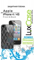 Защитная пленка LuxCase для Apple iPhone 4 (Front&Back), Суперпрозрачная & Rombo